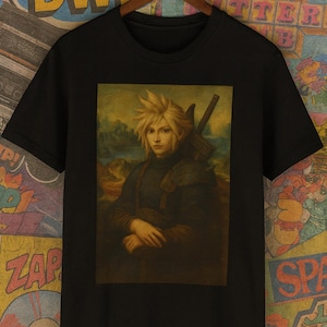 Cloud Strife Shirt - Vintage Painting Style Tee | Final Fantasy Gamer T-Shirt, 90s RPG Nostalgia Gift, FF7 Final Fantasy 7, RPG Gamer