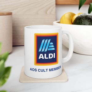 Aldi Aisle of Shame Cult Member Mug | Funny Aldi Coffee Cup | AOS Fan Gift | Grocery Shopping Humor
