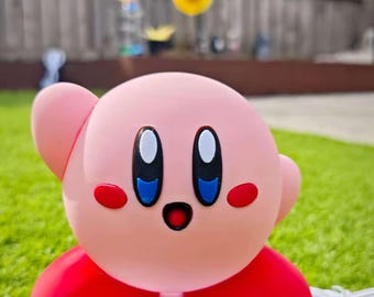 3D Printed Kirby Figurine: Handmade Desk Decor - Geek Gift