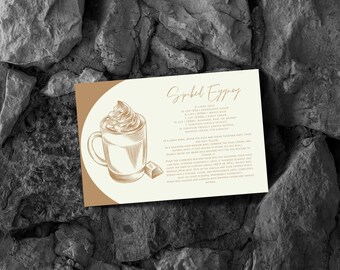 Editable Cocktail Recipe Card Printable Canva Template 6x4in Spiked Eggnog