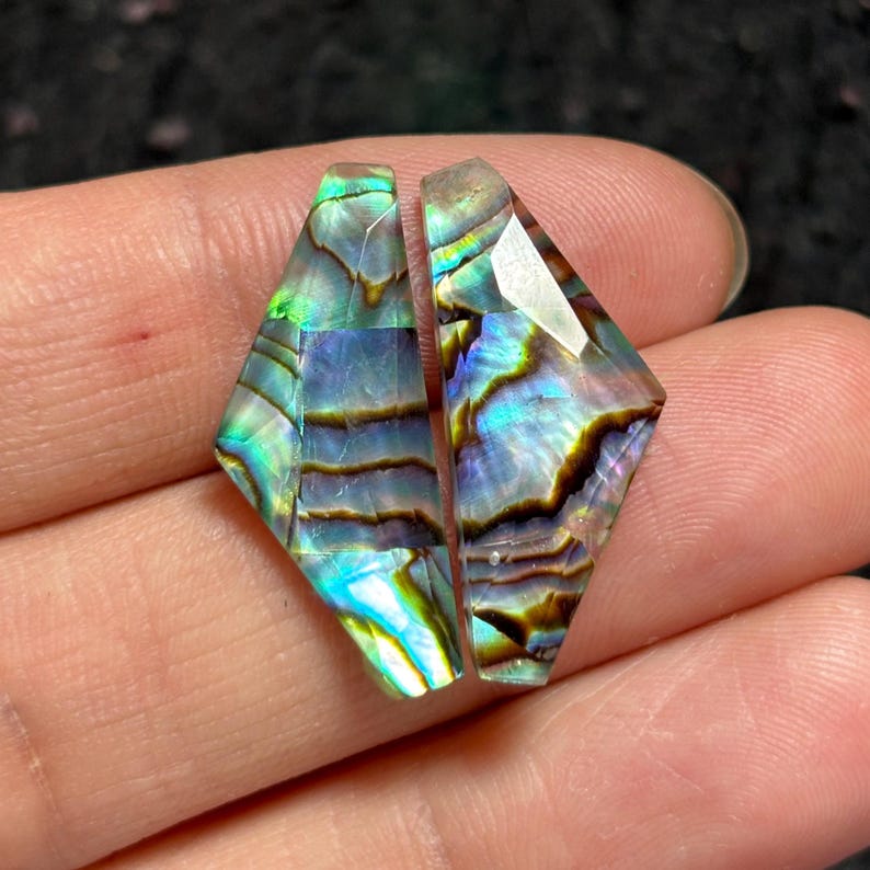 Kite Making Guide Abalone Himalayan Crystal Doublet Pair: Rose-cut Flat-backs for Jewelry ...