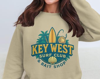 Key West Surf Club Retro Graphic Tee – Coastal Florida Shirt