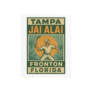Retro Tampa Jai Alai Metal Sign: Vintage Florida Sports Art