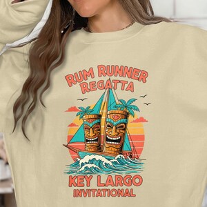 Rum Runner Regatta Florida Keys Vintage Shirt Retro Key Largo Tiki Graphic Tee Coastal