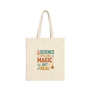 Science It Is Like Magic but Real Tote Bag | Funny Teacher School Bag | Classroom STEM Shopper