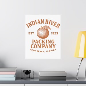 Vintage Vero Beach Citrus Label Poster: Retro Florida Fruit Crate Art