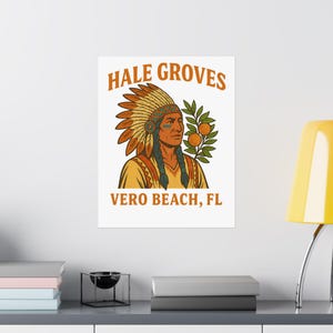 Vintage Hale Groves Citrus Poster: Retro Florida Fruit Crate Label Art