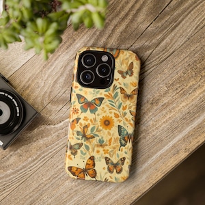 Butterfly Bloom Phone Case: Floral Nature Design, Impact Resistant