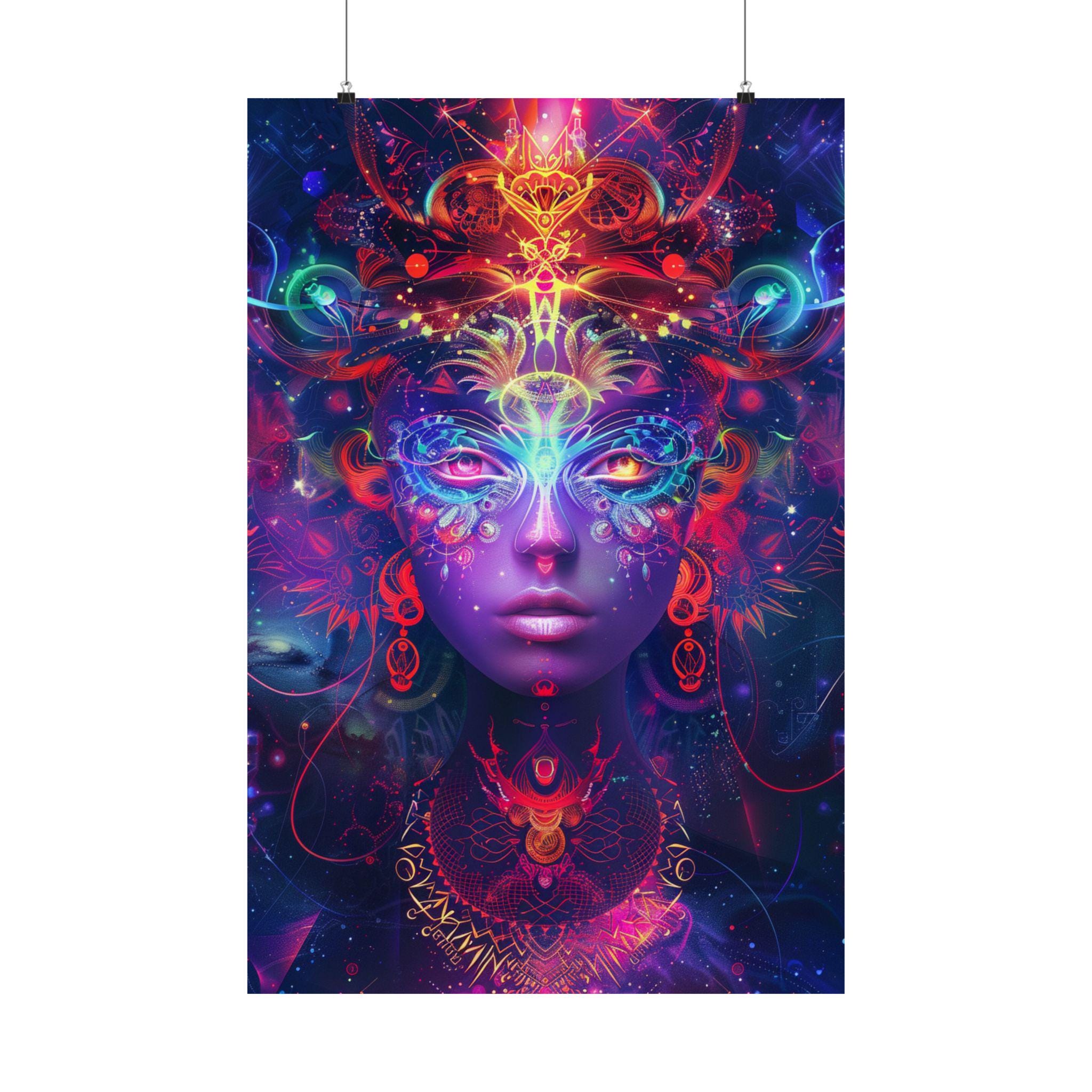 Divine: dreamer Cosmic Goddess Art Print, Sacred Geometry Wall Decor ...