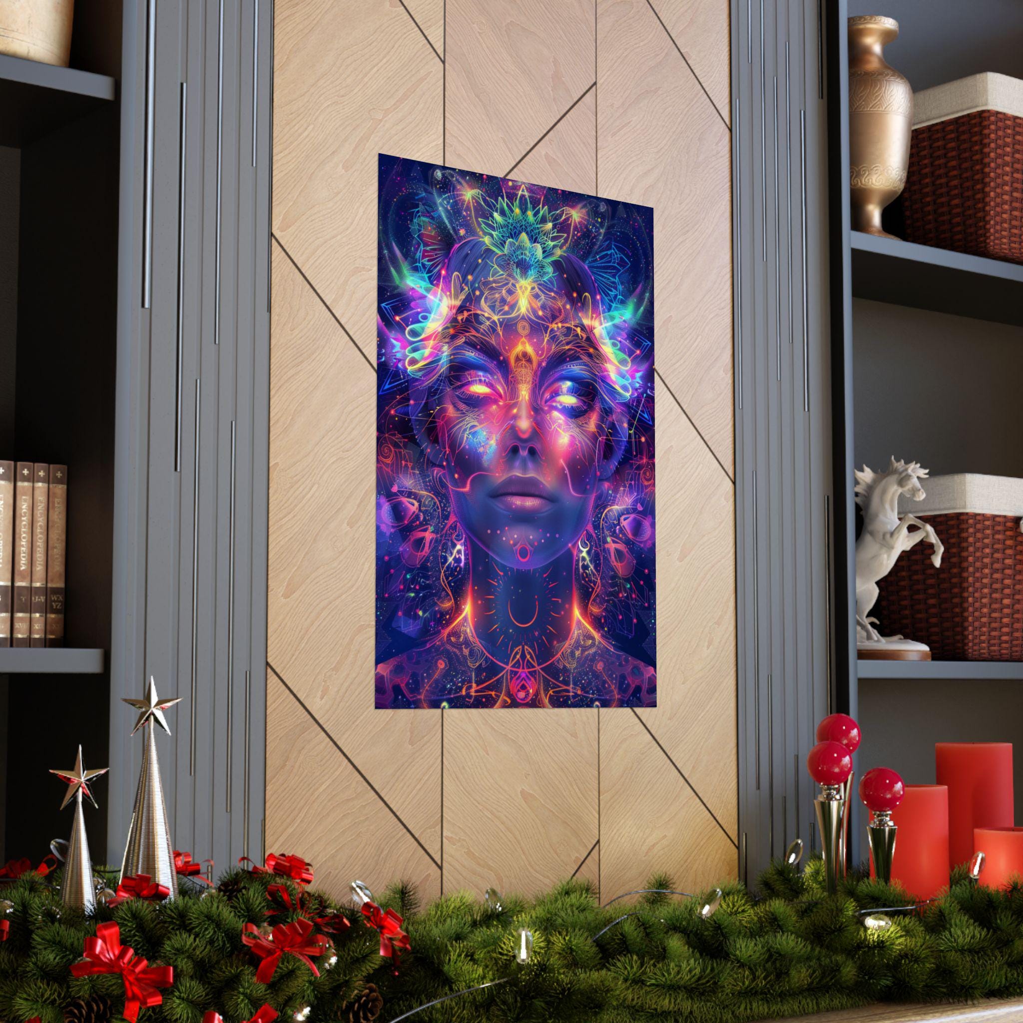 Divine: insight Visionary Goddess Art Print, Colourful Psychedelic Wall ...
