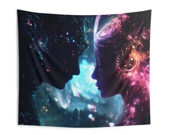 Jenseits der Liebe: Wandteppich | Surreale Fantasie-Wandbehang | Mystisch kosmisches Wohndekor