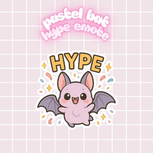 FREE-ish for a limited time Pastel Bat Hype Emote – Cute Kawaii Twitch & Discord Emote