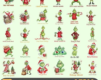 Christmas Grinch PNG Bundle: Christmas Designs (Digital Download)