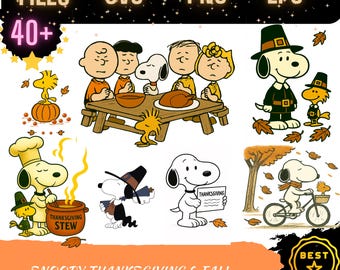 Snoopy Thanksgiving & Fall Bundle , Snoopy Svg, Snoopy Png, Woodstuck Svg, Cute Dog Svg,Charlie Brown Svg,Peanuts Svg,Cartoon Dog,Printable