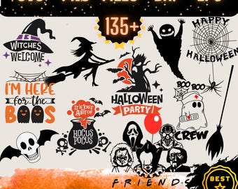 Halloween SVG Bundle: 135+ Designs - Ghost, Witch, Pumpkin (Digital Download)