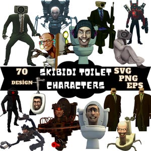 Skibidi Toilet Svg,Skibidi Toilet Png,Skibidi Svg Bundle,Cameraman Titan,Tv Man,Speaker Man,Popular Gaming Svg Instant Download