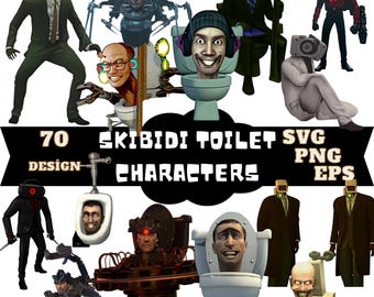 Skibidi Toilet SVG Bundle: Gaming Characters, Cameraman Titan (Digital Download)
