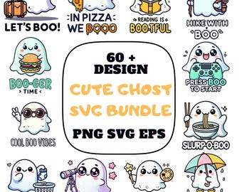 Cute Ghost Svg Bundle: Spooky Season Designs (Digital Download)