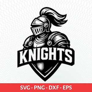 Knights Sports Team Logo SVG, PNG, Dxf, Baseball, Basketball, Football, Soccer Design Silhouette, Cricut,  Instant Download, Knight Team png