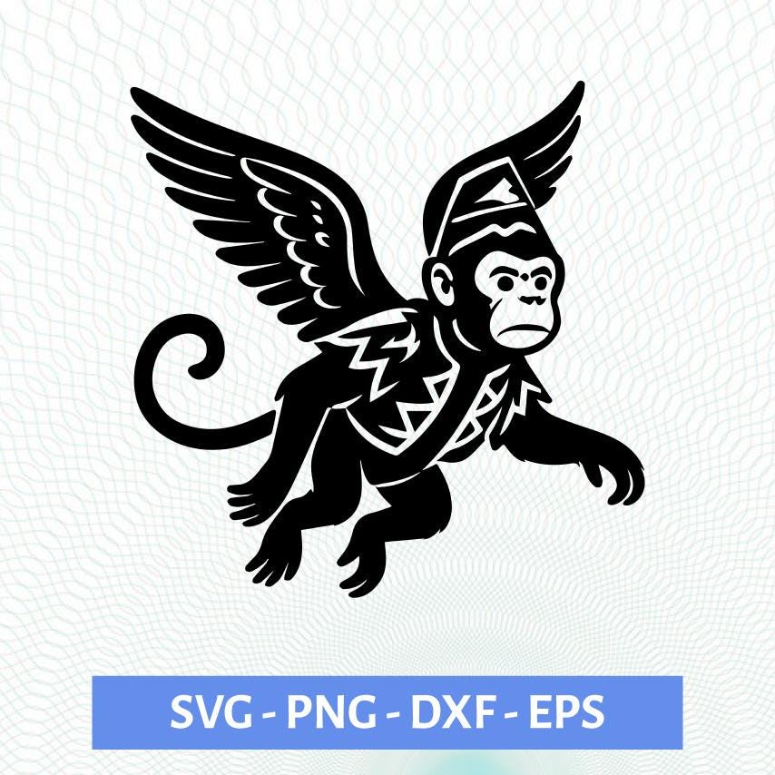 Wizard of Oz Flying Monkey Svg Silhouette, Svg File, Flying Monkey ...