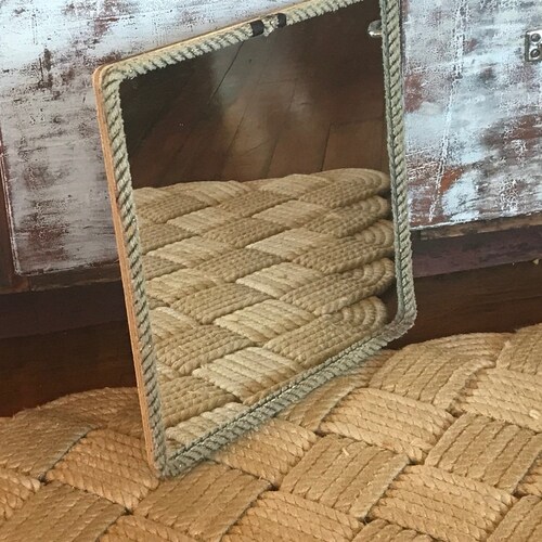 Mirror Trimmed With Rope Hanging Wall Mirror Nautical Beach Etsy