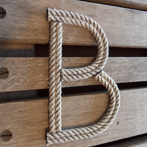 8" Rope Letters Personalize MADE TO ORDER Alphabet Nautical Decor Text Letters Natural or Green Rope