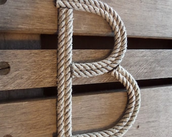 8" Rope Letters Personalize MADE TO ORDER Alphabet Nautical Decor Text Letters Natural or Green Rope