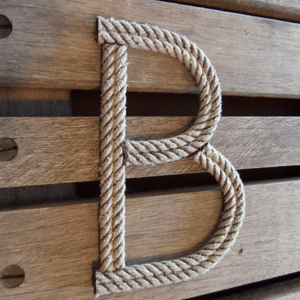 8" Rope Letters Personalize MADE TO ORDER Alphabet Nautical Decor Text Letters Natural or Green Rope