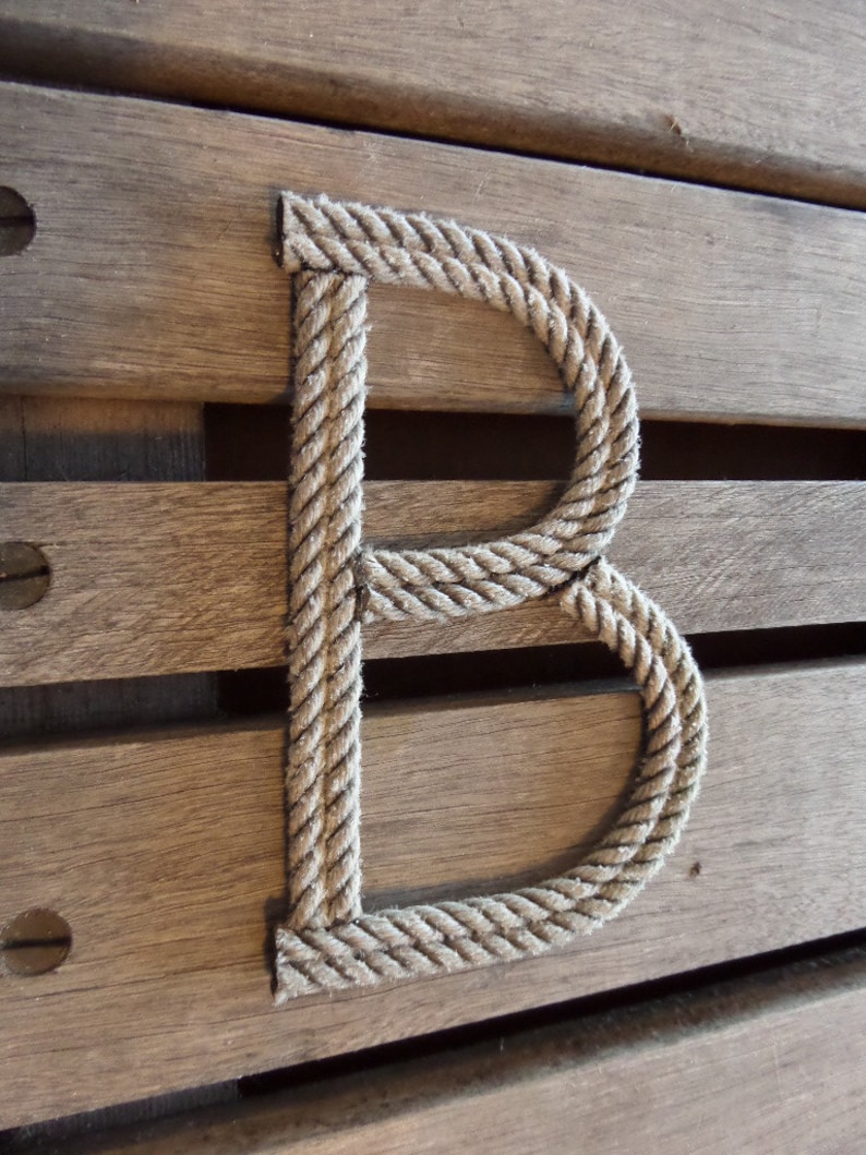 8' Rope Letters Personalize MADE TO ORDER Alphabet Nautical Decor Text Letters Natural or Green Rope 