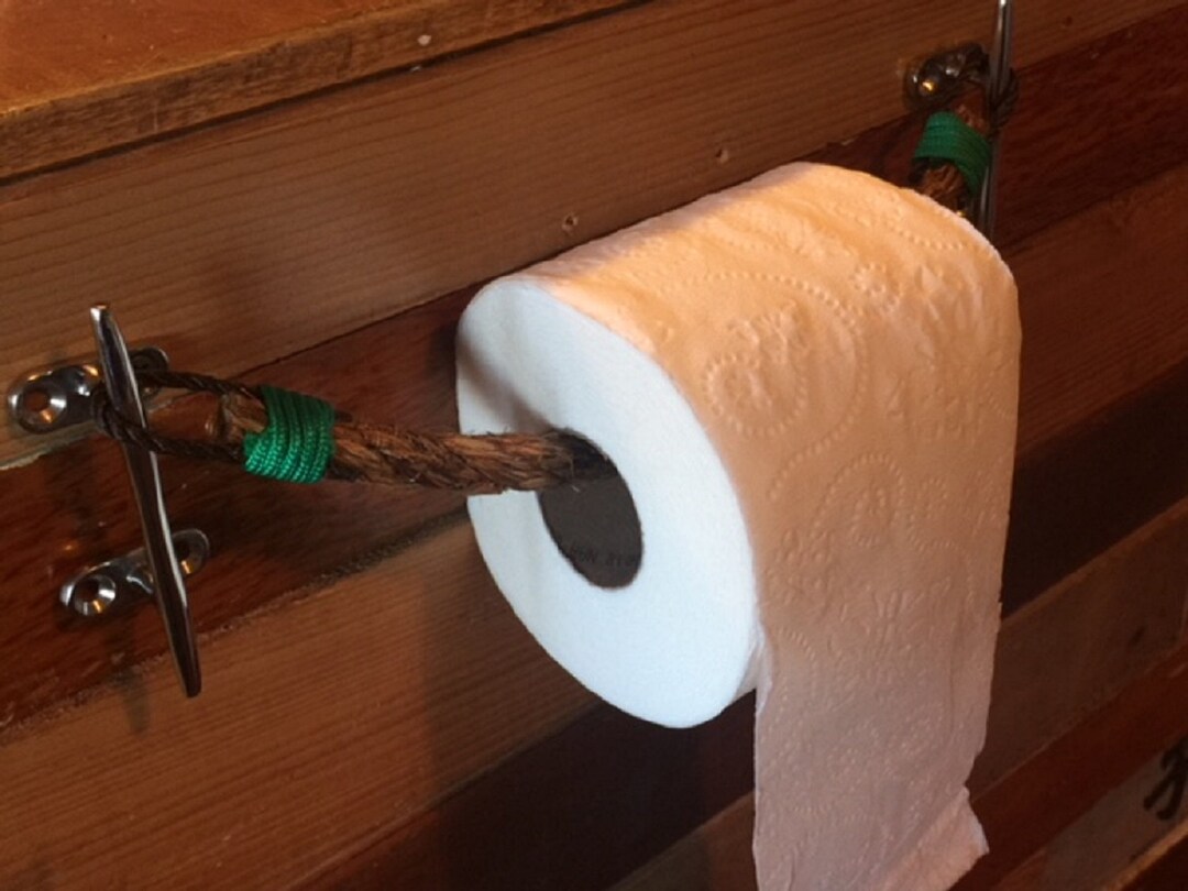 Nautical Decorrope Toilet Paper Holder With Cleats Beach Etsy