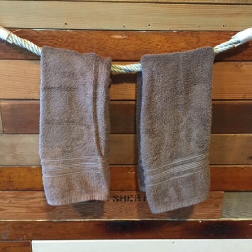 Rope Towel Ring With Stainless Steel Cleat Nautical Decor Etsy