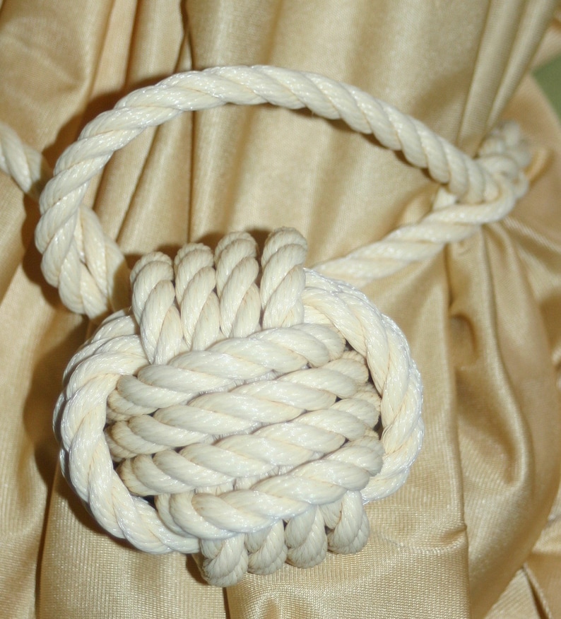 FREE Shipping Curtain Tie back CREAM Beige Nautical Rope Tie Backs for Curtain Nautical Beach Decor Rope Natural Decor