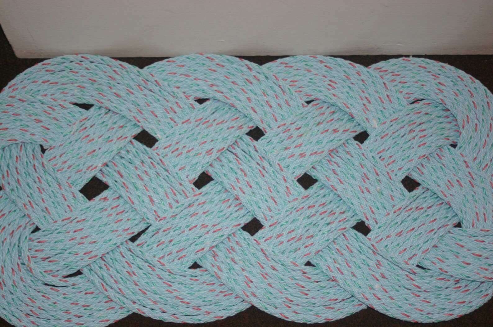 Outdoor Rope Rug 35 X 15 Doormat Blue With Specks Etsy