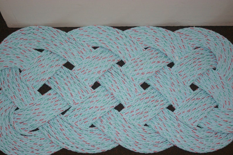 Outdoor Rope Rug 35 X 15 Doormat Blue With Specks Etsy