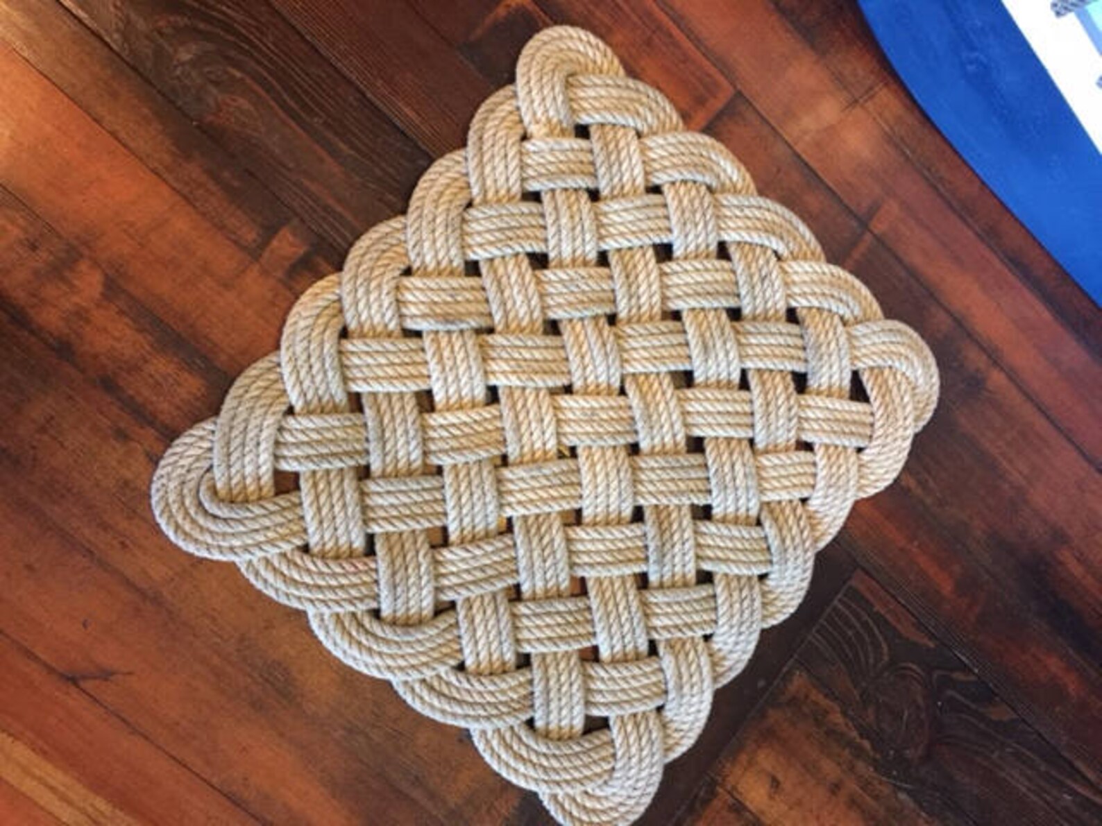Nautical Rope Rug 20 X 20 Tightly Woven Knotted Etsy