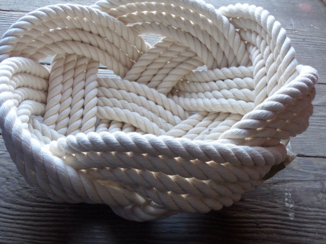 Nautical Decor Cotton Rope Bowl Basket 10 X 5 Tightly Woven Beach