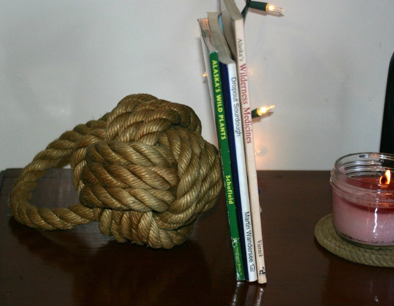Rope Doorstop Nautical Nursery Bookend Doorstop Handknotted Etsy