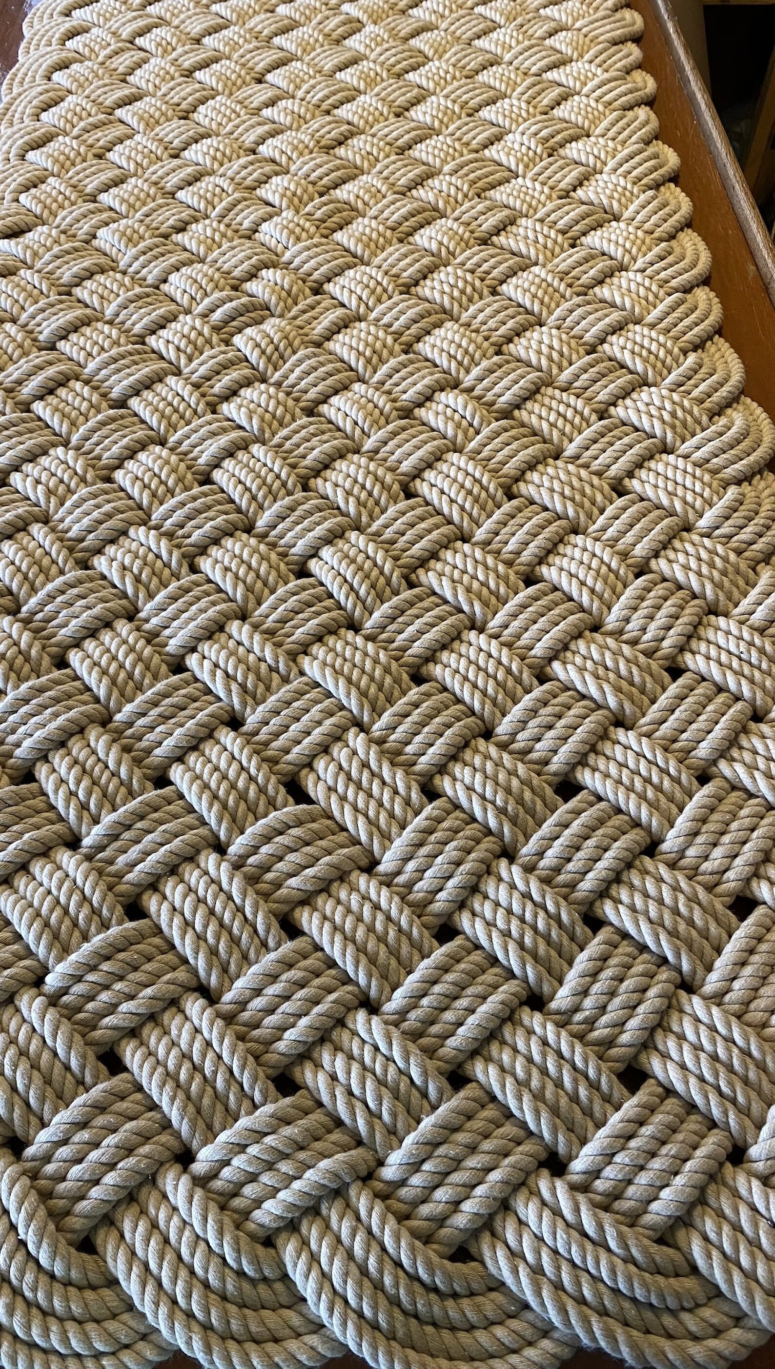 Tan Cotton Rope Rug 48 x 24 Nautical Lovers Knot Perfect Etsy