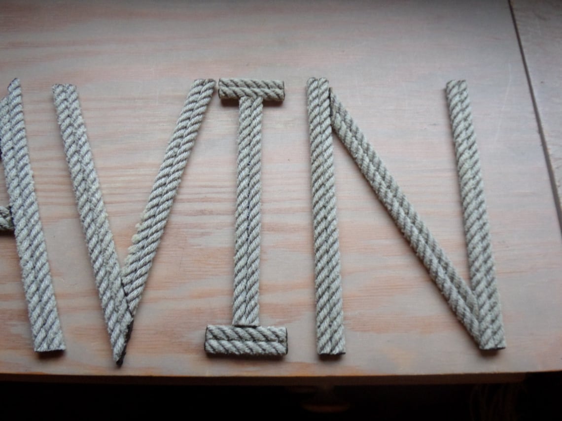 10 INCH Rope Letters or Rope Numbers PERSONALIZE Names for | Etsy