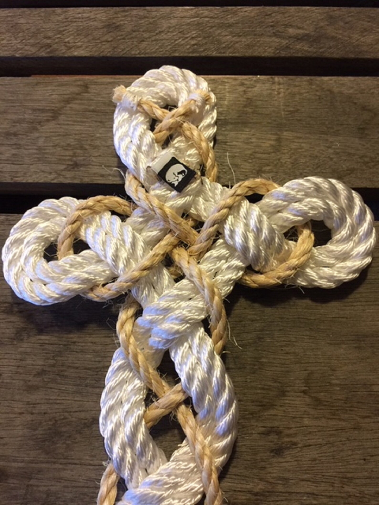 Rope Cross Handmade Knotted Woven White and Natural Rustic Etsy