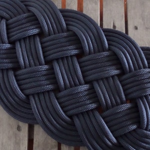 30 X 15 Navy Rope Rug Tightly Woven Knotted New Rope Indoor or Outdoor ...