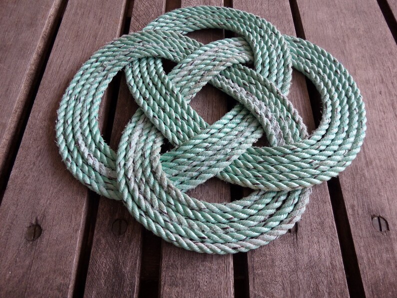 Nauticalrope Trivet 9 Inch Knotted Woven Nautical Green Rope Etsy