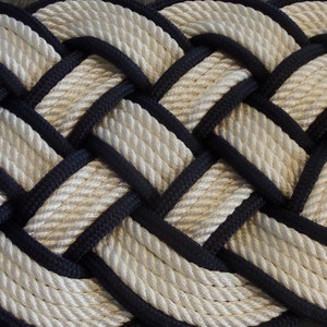 White and Navy Rope Rug 30 X 12 Rope Rug Beautiful - Etsy