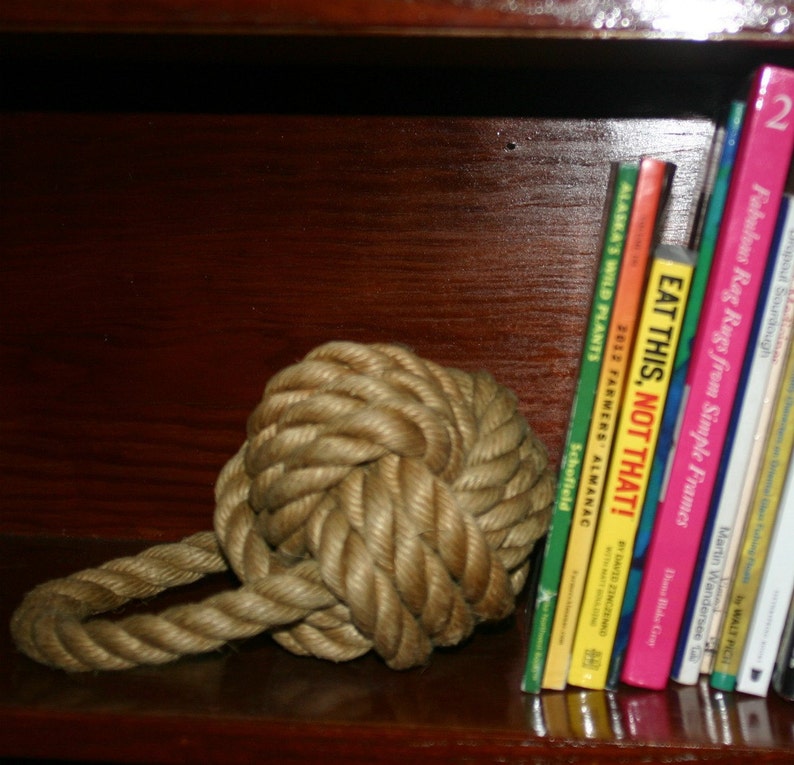 Rope Doorstop Nautical Nursery Bookend Doorstop Handknotted Etsy