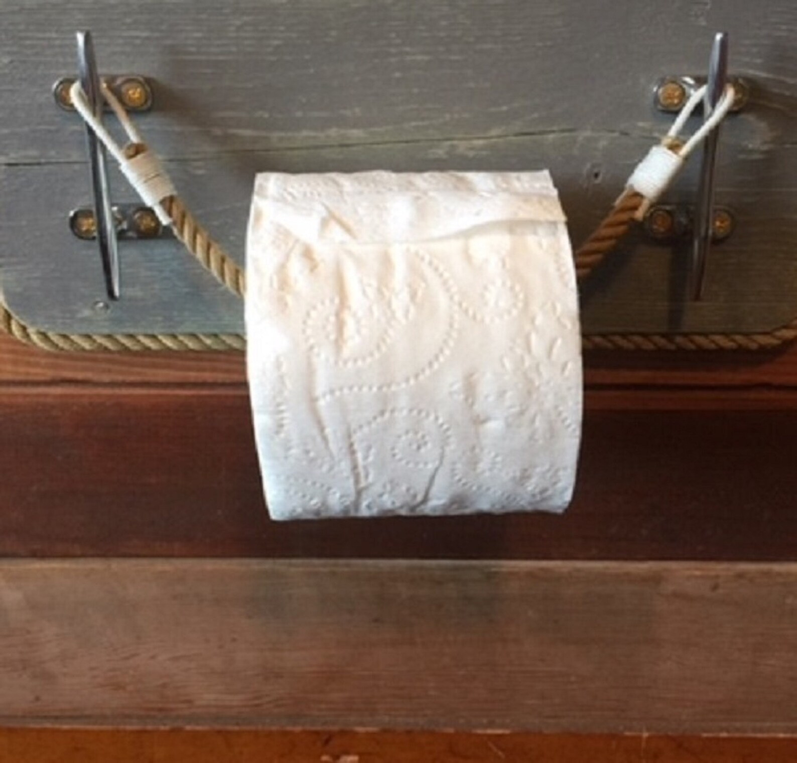 Nautical Decorrope Toilet Paper Holder With Cleats Nautical Etsy