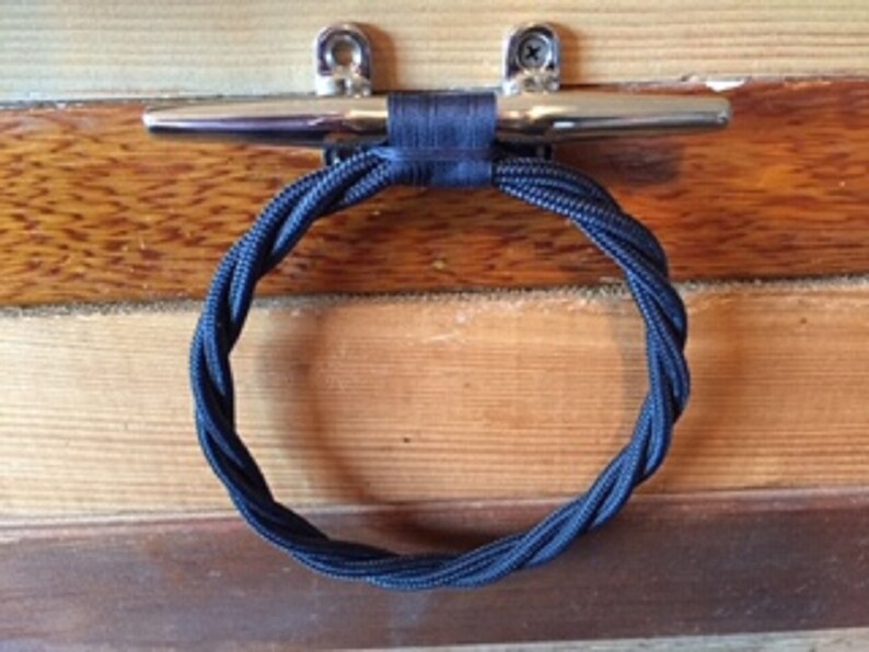 Nautical Decor Rope Towel Ring With Stainless Steel Cleat / Etsy