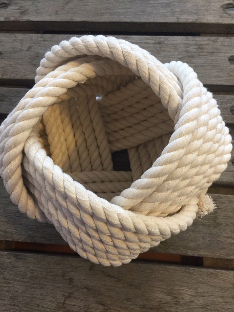 Cotton Rope Bowl 7 X 5 Decorative Knotted Nautical Etsy