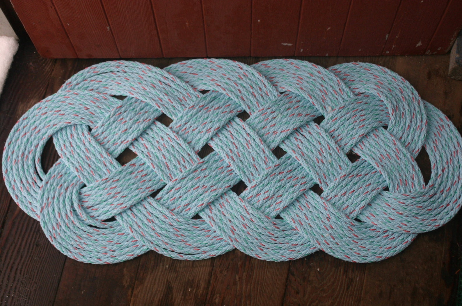 Outdoor Rope Rug 35 X 15 Doormat Blue With Specks Etsy
