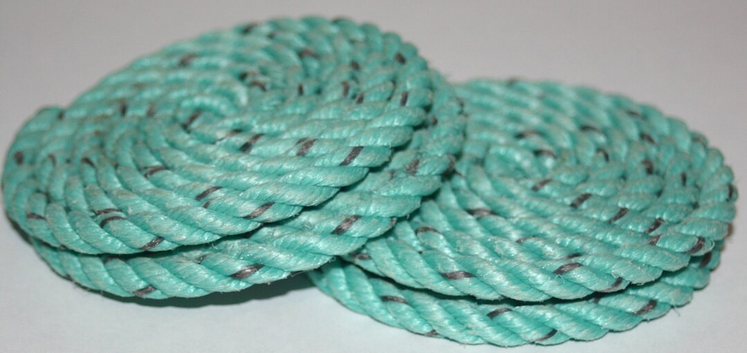 Set of 4 Rope Coasters Nautical Decor Green Aqua Turquoise Etsy