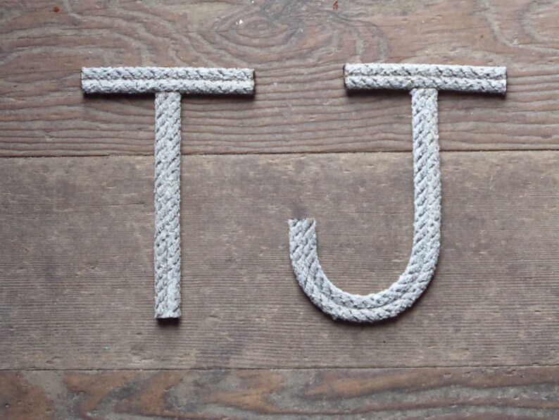8 INCH Rope Letters Custom Recycled Rope Nautical Decor Great | Etsy